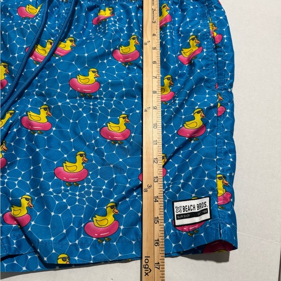 Beach Bros Swim Trunks, Duck Floatie Print, Men's XXL #912 - Picture 2 of 6